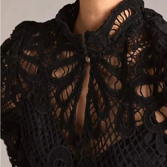 Anthropologie Black Lace Blouse - Picture 4 of 6